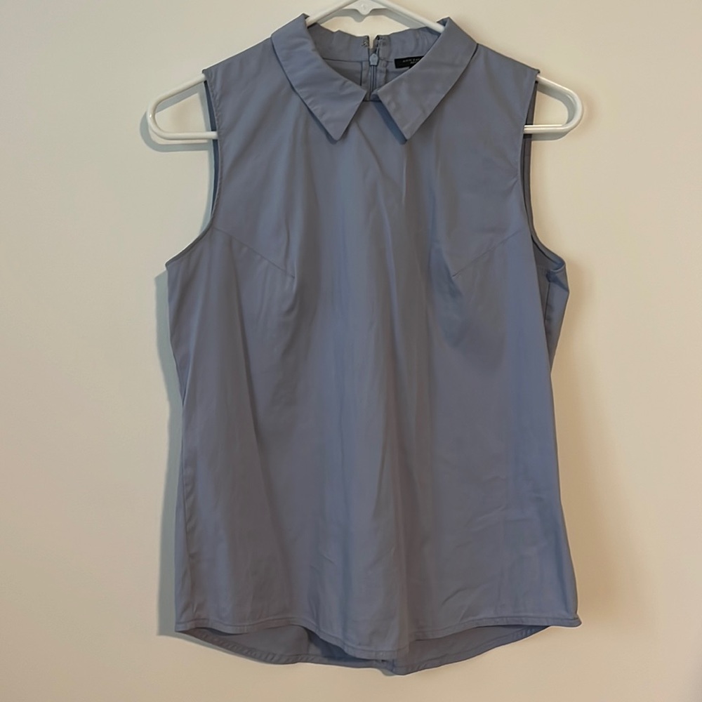 {Ann Taylor} Blue Short Sleeve Collared Shirt